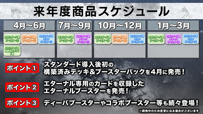 来年度商品スケジュール